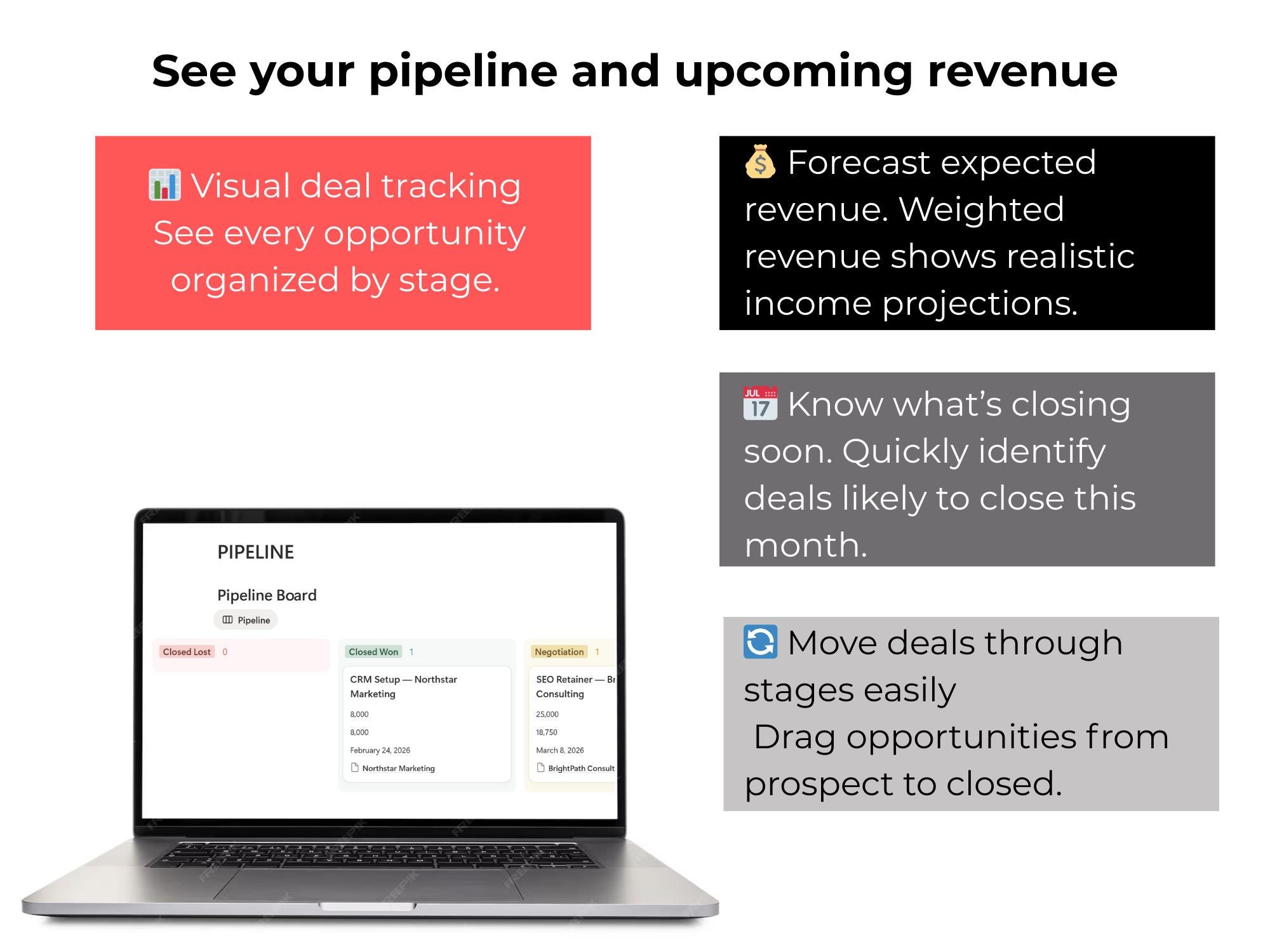 Notion CRM Template for Consultants | Client & Pipeline Dashboard ...