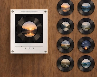 Personalized NFC Music Photo Fridge Magnet | Rotating Vinyl Light, Custom Keepsake, Mother's Day gift