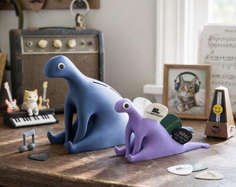 Stojak na kostki gitarowe z nadrukiem dinozaura w 3D, dekoracja biurka muzycznego, prezent dla syna