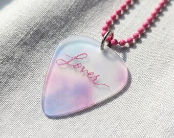 Púa de guitarra de acrílico transparente personalizada / Impresión en vidriera Regalo para el Día de la Madre