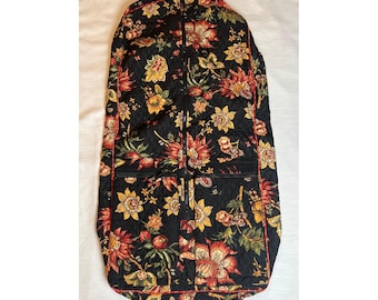 Capa para Roupa Acolchoada Floral para Viagem, Forro com Estampa de Leopardo, Preta e Vermelha, 46 polegadas