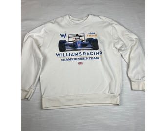 Sudadera Hollister Williams Racing 1992 FW14B F1 para hombre, talla S, color crema, con estampado gráfico.