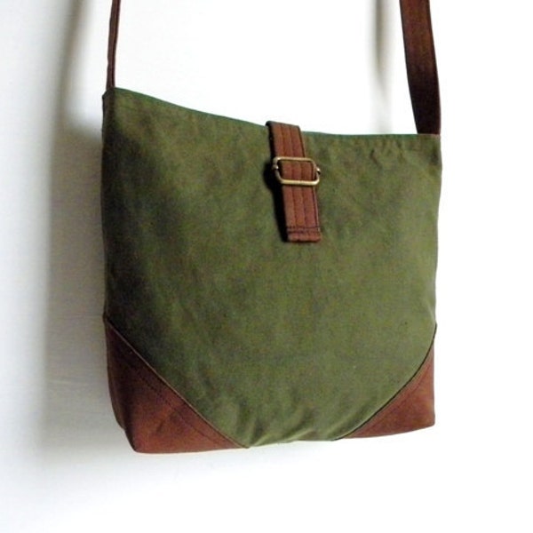 SALE Recycled Military Tent Canvas Cross Body Messenger Bag