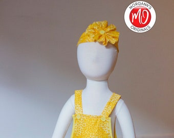 Vestido amarillo para niña, vestido de leopardo, vestido de niña, vestido de niña, vestido de 3-6 meses, traje de niña