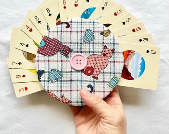 Cat Playing Card Holder, Gift for Her, Card Holder for Women, Card Holder for Arthritis, Gift for Mom, Kitty Card Holder, Grandma Gift