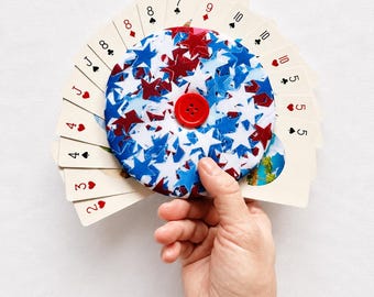 Playing Card Holder for Arthritis and Small Hands – Handmade Card Fan Holder for Kids, Seniors and Family Game Night – Fits Standard and UNO