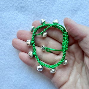 Handmade Macrame Green Bell Bracelet – Adjustable, Lightweight & Charming