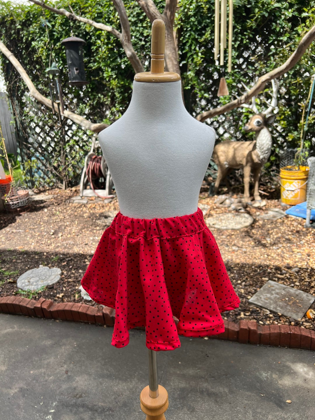 Red Polka Dot Little Girl Skirt, Red Skirt for Little Girl, Polka Dot