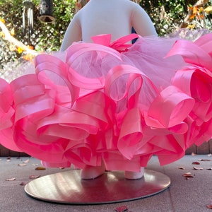 Little Girl Tutu, Baby Tutu, Pink Ribbon Tutu, Children Tutu, Pink Infant Tutu, Tutu with Ribbon, Hot Pink Tutu image 3