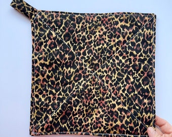 Leopard Print Pot Holder, Large Animal Print Potholder, Kitchen Accessory, Mother’s Day Gift, Gift for Her, Gift for Him, Gift for Cook