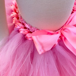 Little Girl Tutu, Baby Tutu, Pink Ribbon Tutu, Children Tutu, Pink Infant Tutu, Tutu with Ribbon, Hot Pink Tutu image 5