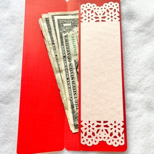 Gift Certificate Envelope, Red and Pink Wallet, Gift Card Sleeve, Check Holder, Gift Certificate Wallet, Love Gift Wrap, Money Envelope image 4