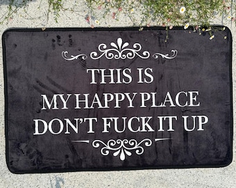 Funny Floor Mat Doormat, This Is My Happy Place, Entryway Rug