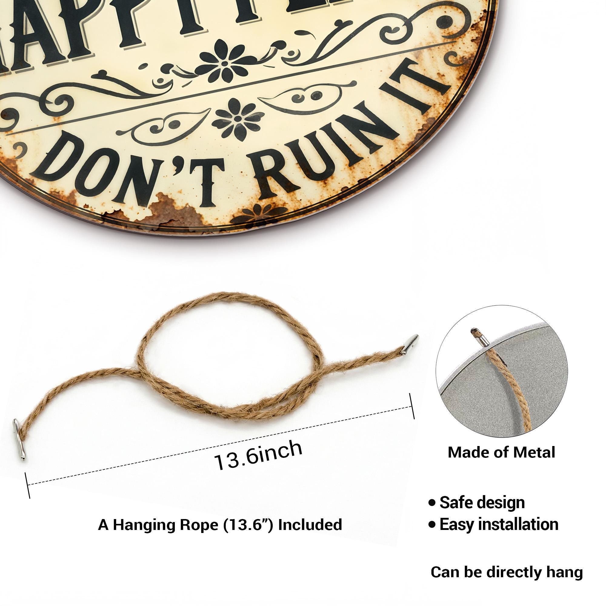 Onze Happy Place Sign My Happy Place Sign Metalen bord met grappige gezegden metalen bord motiverende wanddecoraties voor woonkamer rustieke kunst keuken muur opknoping borden muur bord 20x32 inch
