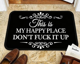 Alfombra divertida para el suelo o la entrada, este es mi lugar feliz.