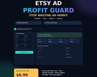 Etsy Ads Profit Calculator & AI ROAS Guard for Sellers