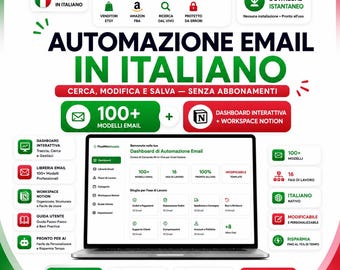 Italian Customer Support Email Templates | Interactive HTML Dashboard + Notion Workspace