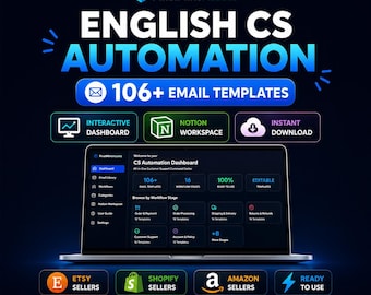 100+ Customer Service Email Templates | HTML Dashboard, Notion Workspace (Digital Download)