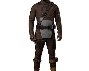 Conjunto de Macacão de Voo Mandaloriano e Cinto de Couro - Cosplay Completo de Din Djarin
