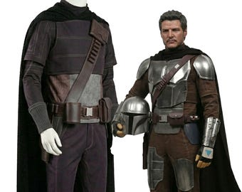 Traje de voo marrom do Mandaloriano | Fantasia de cosplay de Din Djarin | Roupa de armadura de caçador de recompensas inspirada em Star Wars