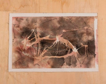 Abstract Watercolor Painting on Paper Pseudotumor Cerebri