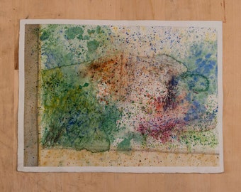 Abstract Landscape Watercolor Painting on paper