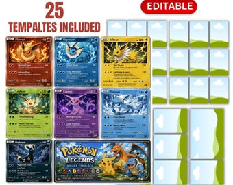 Modello per raccoglitore Michi Method su Canva, 25 layout modificabili per raccoglitore TCG, organizer per carte collezionabili a 9 tasche, inserto stampabile, trascina e rilascia