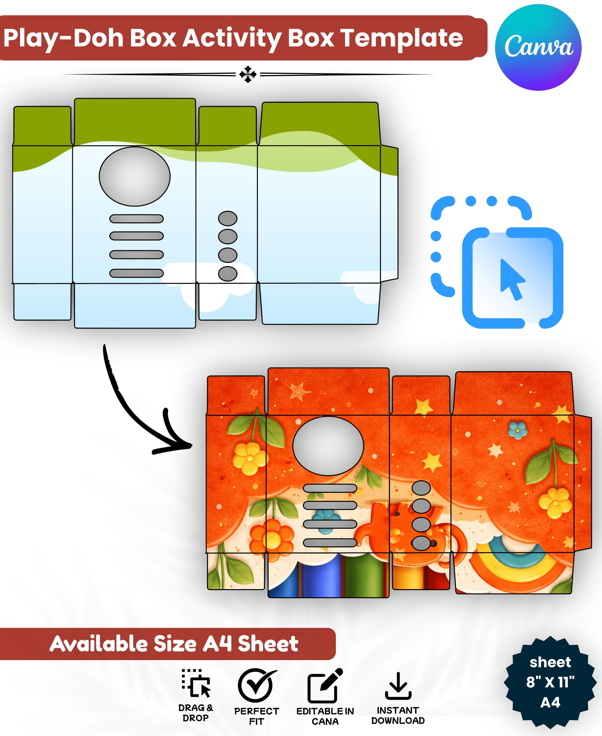 Kids Activity Box Template Canva, Editable Crayon Box Template ...