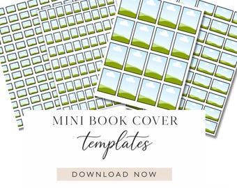 Pacchetto di modelli per la copertina di mini libri, copertina modificabile su Canva, modello stampabile per mini libri, design fai-da-te per la copertina di un libretto, 4 formati, 16 pagine