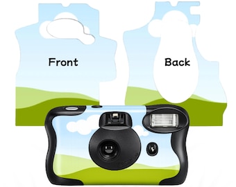 Modello di rivestimento per fotocamera usa e getta, modello di rivestimento per fotocamera modificabile su Canva, modello di copertura per fotocamera analogica, etichetta per fotocamera stampabile, rivestimento personalizzato per fotocamera