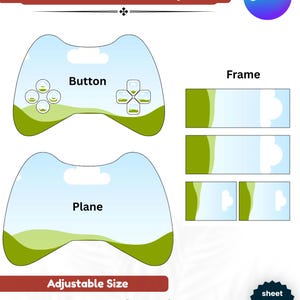 Game Controller Template Canva, Editable Controller Skin Template, Gaming Controller Wrap Template, Printable Controller Design