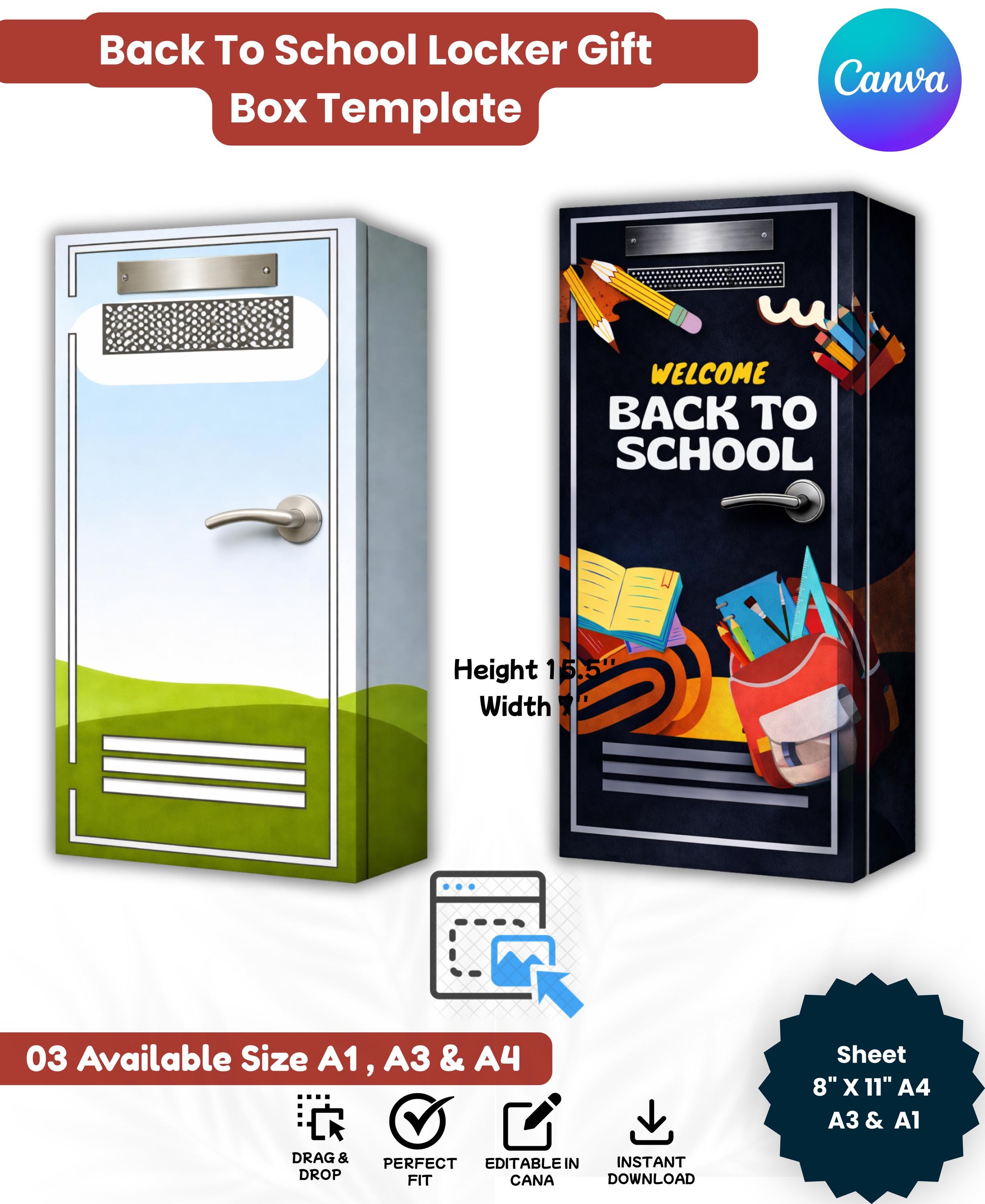 Locker Project Template Back to School Locker Gift Box Template Canva, Editable Locker Box ...