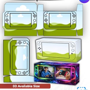 Game Console Box Template Canva, Editable Gaming Gift Box Template, Printable DIY Gamer Box, Party Favor Box Template, Video Game Box Design