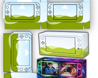 Modello di scatola per console di gioco su Canva, modello di scatola regalo per videogiochi modificabile, scatola per gamer fai-da-te stampabile, modello di scatola per bomboniere, design di scatola per videogiochi