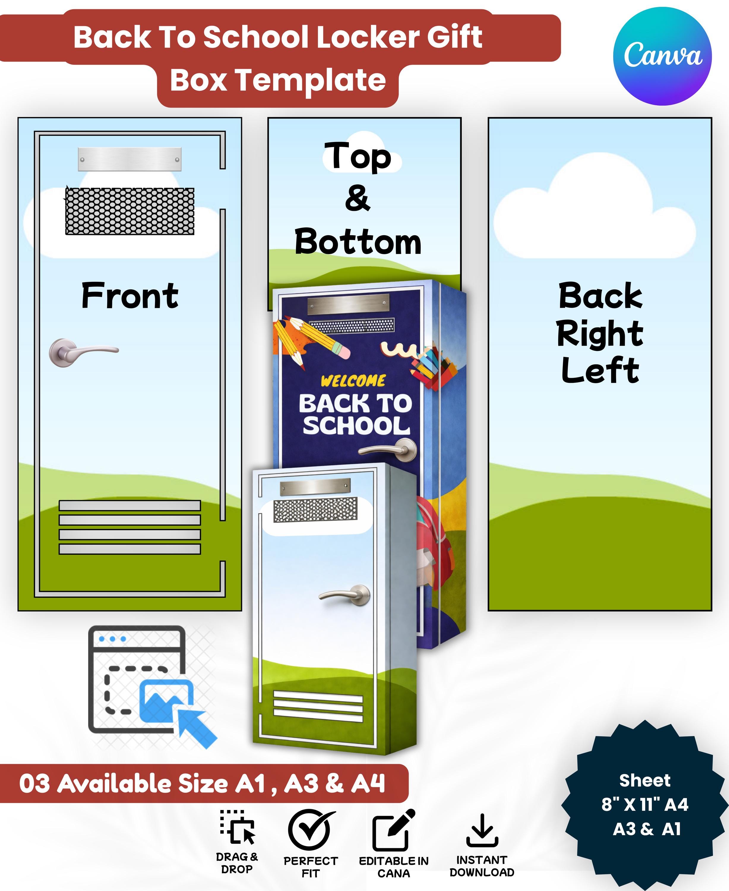 Locker Project Template Back to School Locker Gift Box Template Canva, Editable Locker Box ...