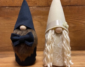 Gnome Bride and Groom - Engagement Gift - Wedding Gift