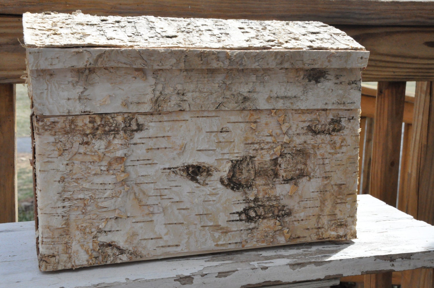 Birch Bark Wedding Card Box Bride and Groom Advise Box Etsy