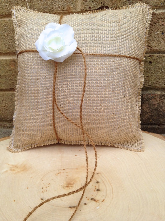 Burlap Ring Bearer Pillow Rustic Burlap Ring Bearer Pillow Etsy