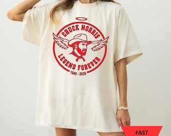 Chuck Norris Legend Forever Shirt, RIP Chuck Norris Tribute Tee, Cowboy Vintage Graphic Shirt, Memorial Gift for Fans, Masculine Western Tee