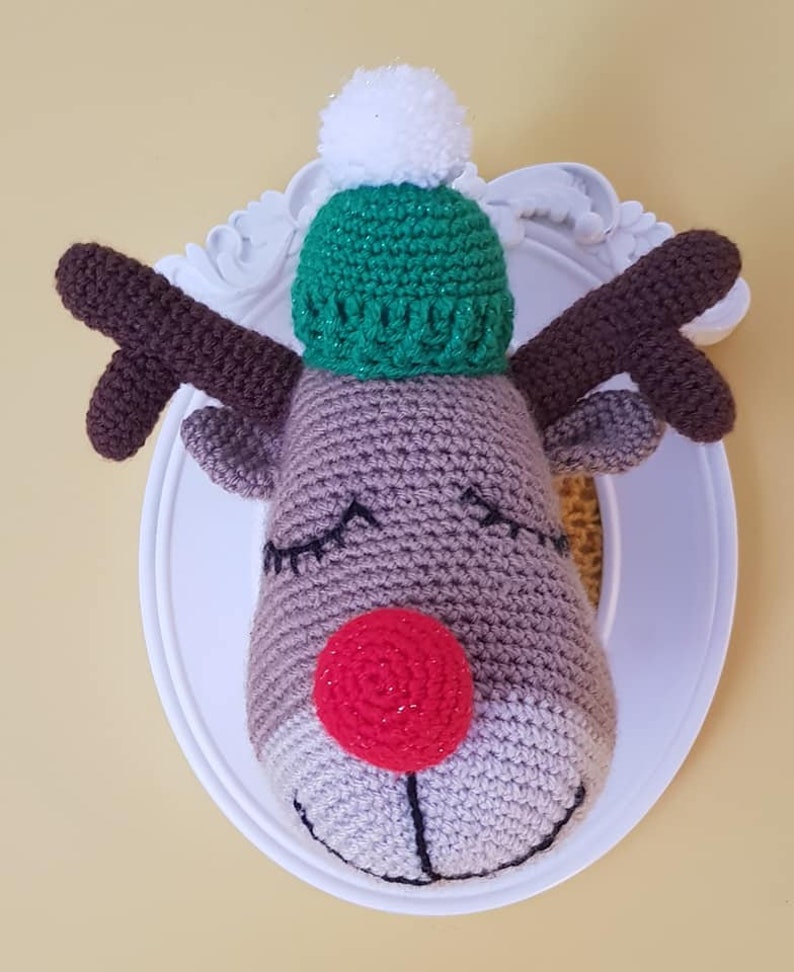 Crochet Reindeer Head Pattern Written in American and English Etsy UK