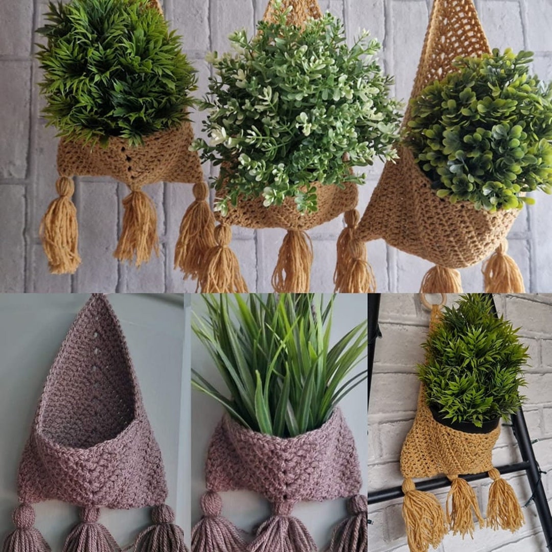 Crochet Triangle Basket Digital Pattern Written in UK and American