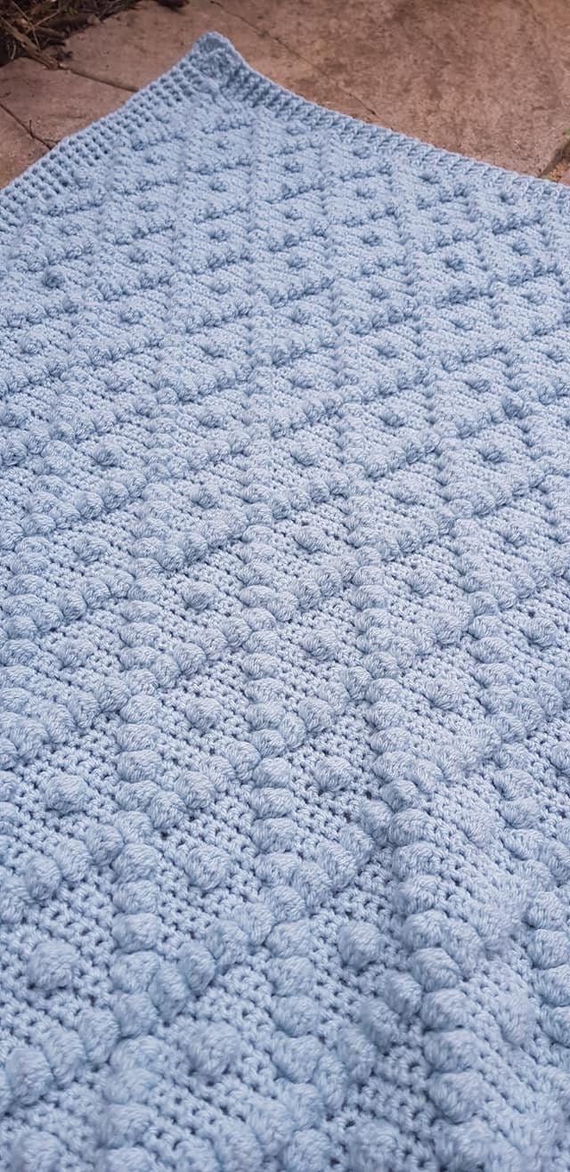 Crochet Bobble Diamond Baby Blanket Pattern Written in English Etsy