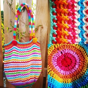 Crochet shopper bag pattern. written in English and is available as an instant digital download