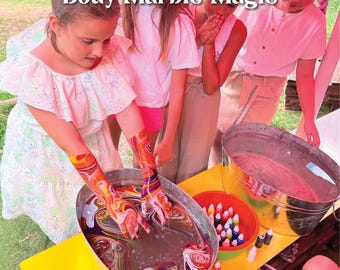 Kit di pittura per marmorizzazione del corpo, colori per festival di arte della pelle, set creativo fai da te