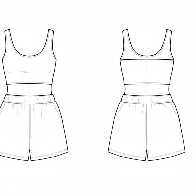 Bliss Set Sewing Pattern, Two-piece Outfit Top Skirt, Beginner Friendly ...
