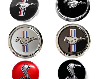 Used Ford OEM Wheel Center Hub Cap – Chrome With Red Emblem For 2003-2009 Mustang, 5W1J 1A096 BA, Single