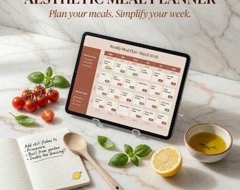Meal Planner + Shopping List | Weekly Meal Planning | Recipe Box | No App Needed | Digital Download