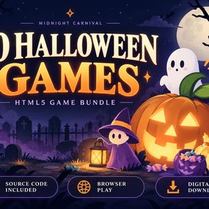 Halloween HTML5-Spielepaket: 10 gruselige Browserspiele mit Quellcode, Mitternachtskarneval