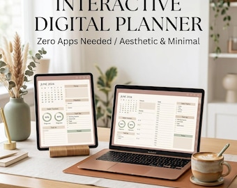 2026 Digital Planner | Interactive HTML Life Planner | Daily Weekly Monthly | No App Needed