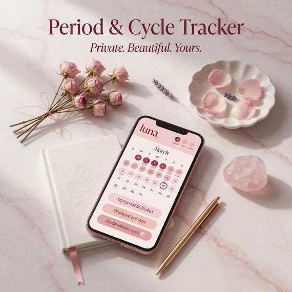 Period & Cycle Tracker | Ovulation Fertile Window | No App Needed | Browser Based | Digital Download